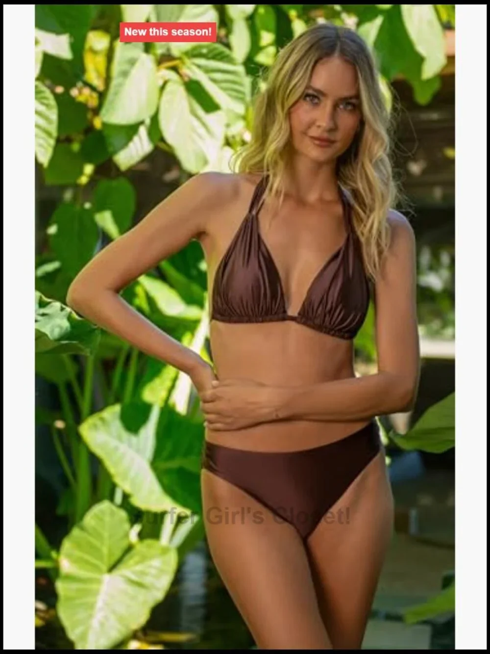 Halter Bikini Top with Adjustable Straps and Molded Cups